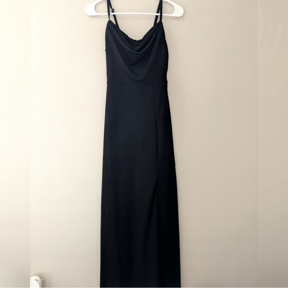 Birdy Grey Ash Crepe Black Bridesmaid Gown SIZE 0